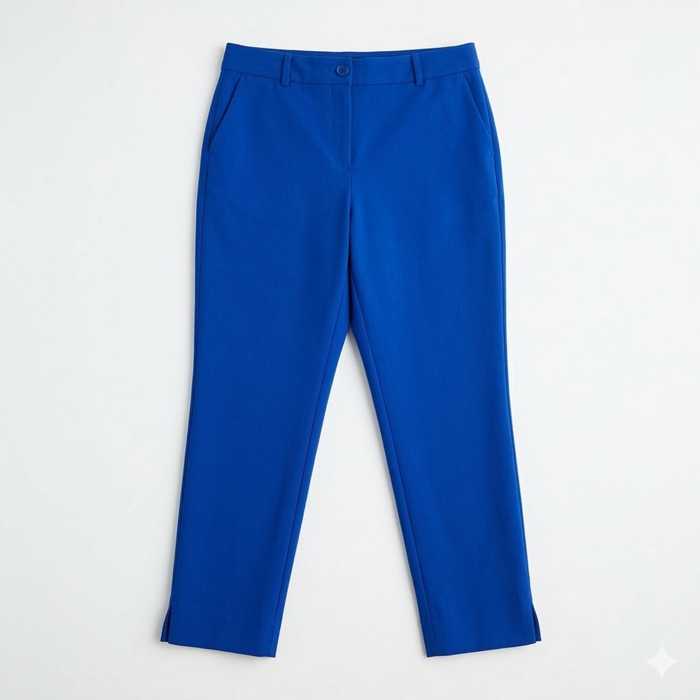 Dalia Royal Blue Cropped Straight Leg Pants Size 10 - Picture 3 of 15